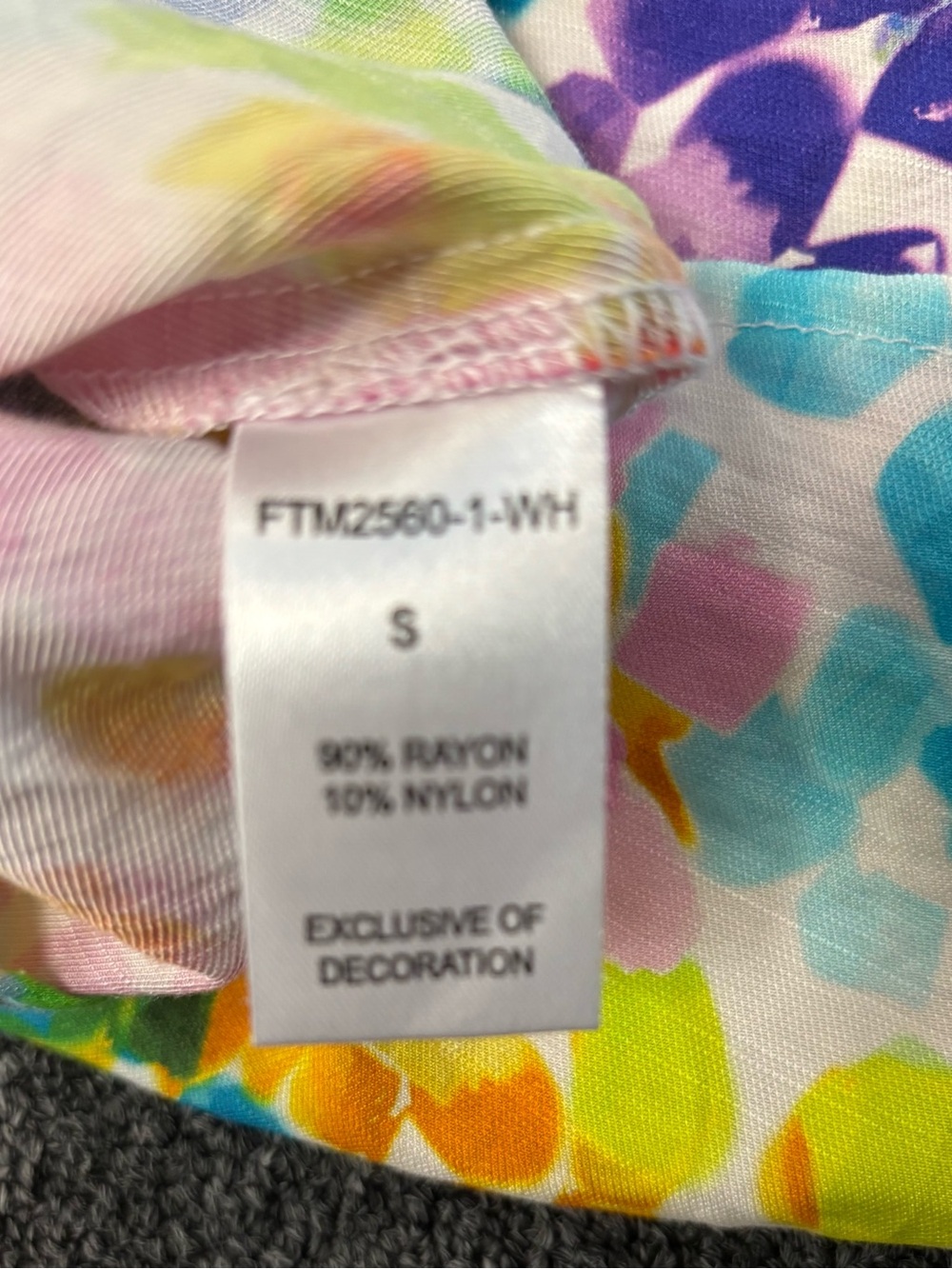 THML Multicolor Watercolor Dot Ruffled Neck Top - Picture 6 of 7